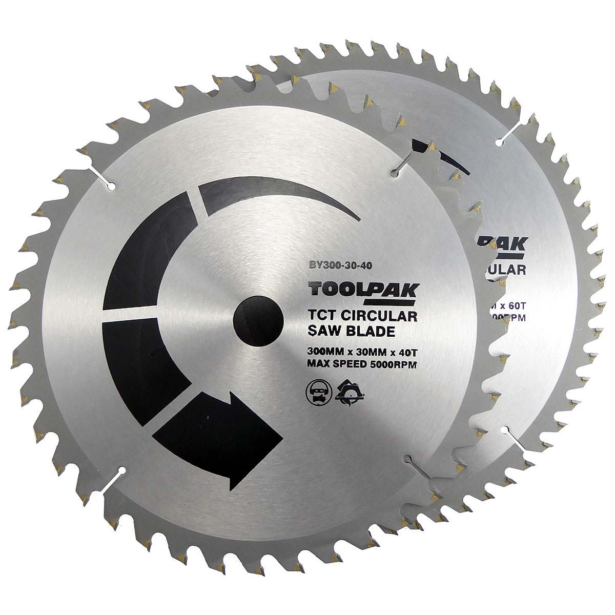 300mm x 30mm TCT Circular Saw Blades Pack of 2